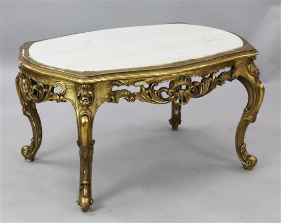 A late 19th century giltwood occasional table, W.3ft D.2ft 1in. H.1ft 8in.